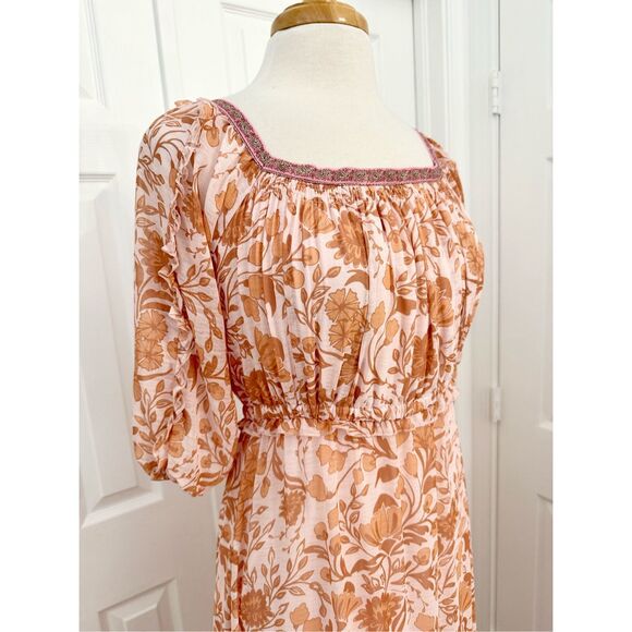 Super Natural by Secret Mission Womens Pink Orange Aviana Maxi Dress Size Medium - Picture 2 of 6